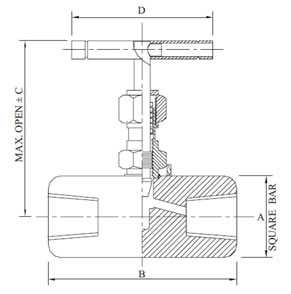 Needle Valve Female x Female Diagram