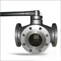 Three Way Plug Valve, 4 Inch, Wrench Operated