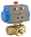 3way Brass Ball Valve with Air Actuator