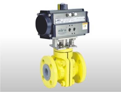 Pneumatic Actuator FEP / PFA Lined Ball Valve