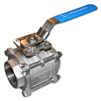 3-piece direct mount 1000 psi ball valve