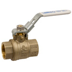 Ball Valve - Lead-Free* Brass, Two-Piece, Full Port, NPT x NPT, Locking Lever Handle